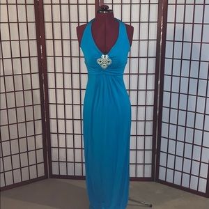 Royal blue cache maxi dress